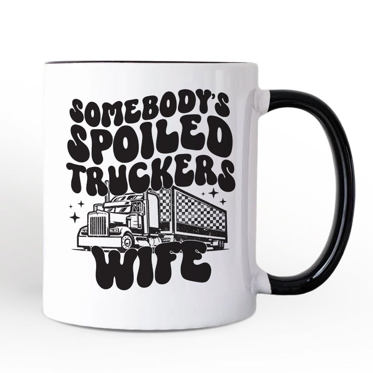 Somebody’s Spoiled Trucker Wife Mug, Vintage Truck Driver Gift